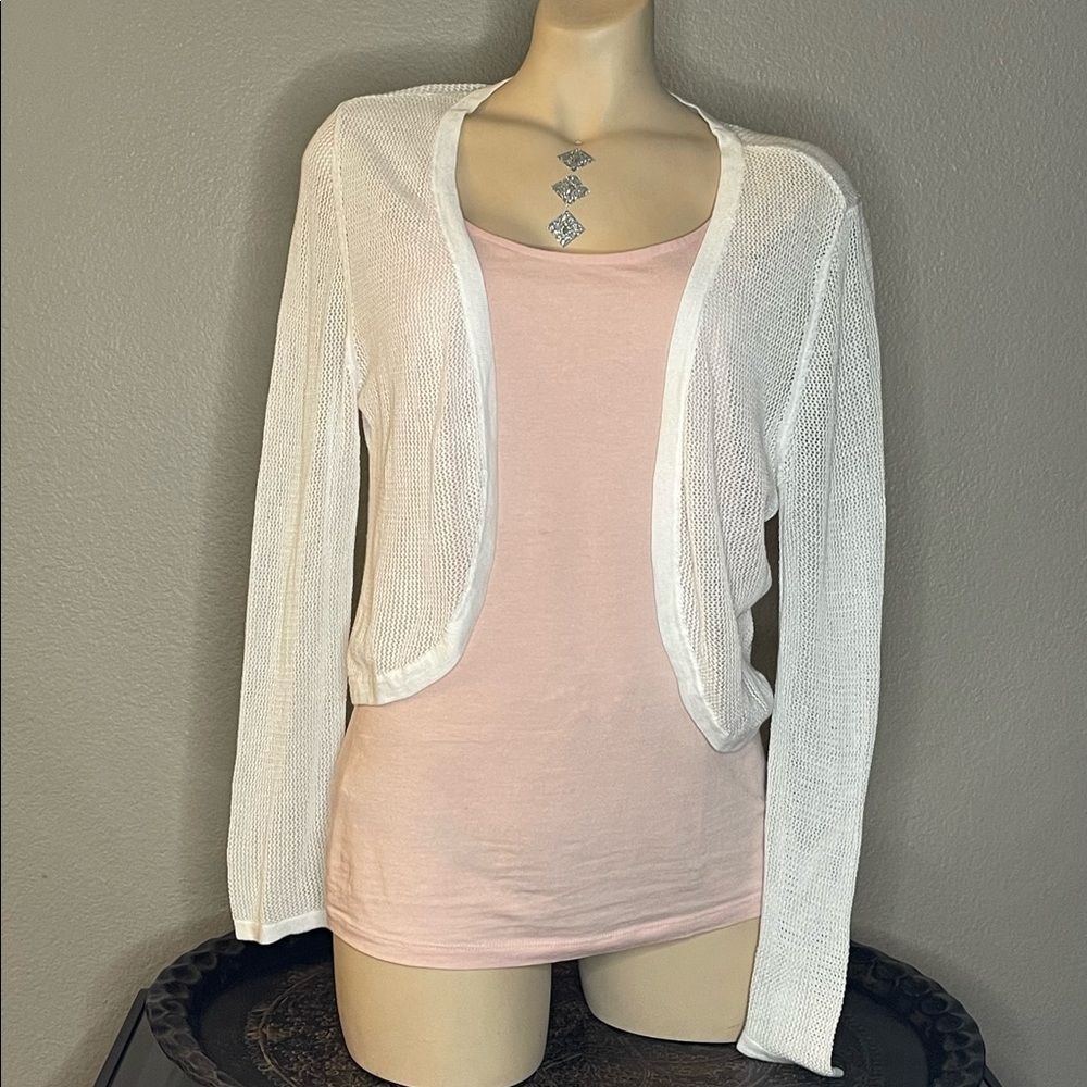Talbots White Knit Cardigan